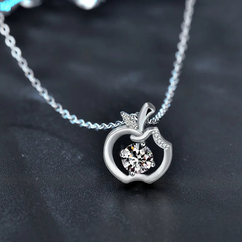 Big Apple American Inspired 0.5 Carat Moissanite Necklace set in Platinum 925 Silver (GRA) Capella Jewellery