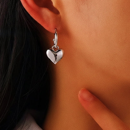 Simple French Design Love Heart Pendant Earrings set in 18K Gold Plated 316L Stainless Steel Capella Jewellery