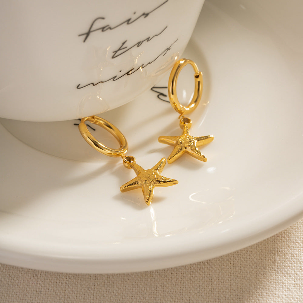 18K Gold Plated Starfish Pendant For Women All-match