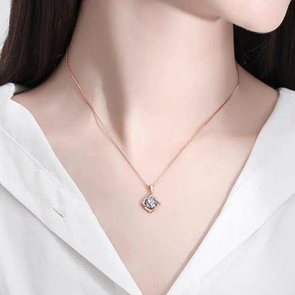 European Lucky Windmill 1 Carat Moissanite set in 18K White Gold Plated 925 Silver (GRA) Capella Jewellery