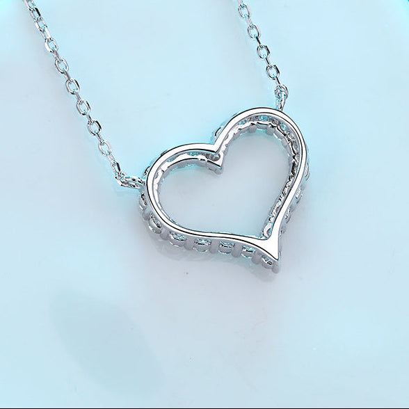 French Design 'Heart Of Diamonds' 2 Carat Moissanite Diamond Pendant set in 925 Silver (GRA)
