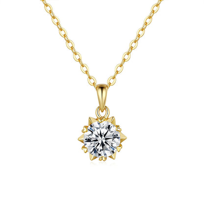 Starry Night 1 Carat Moissanite Pendant Necklace set in 18K Gold Plated 925 Silver (GRA) Capella Jewellery