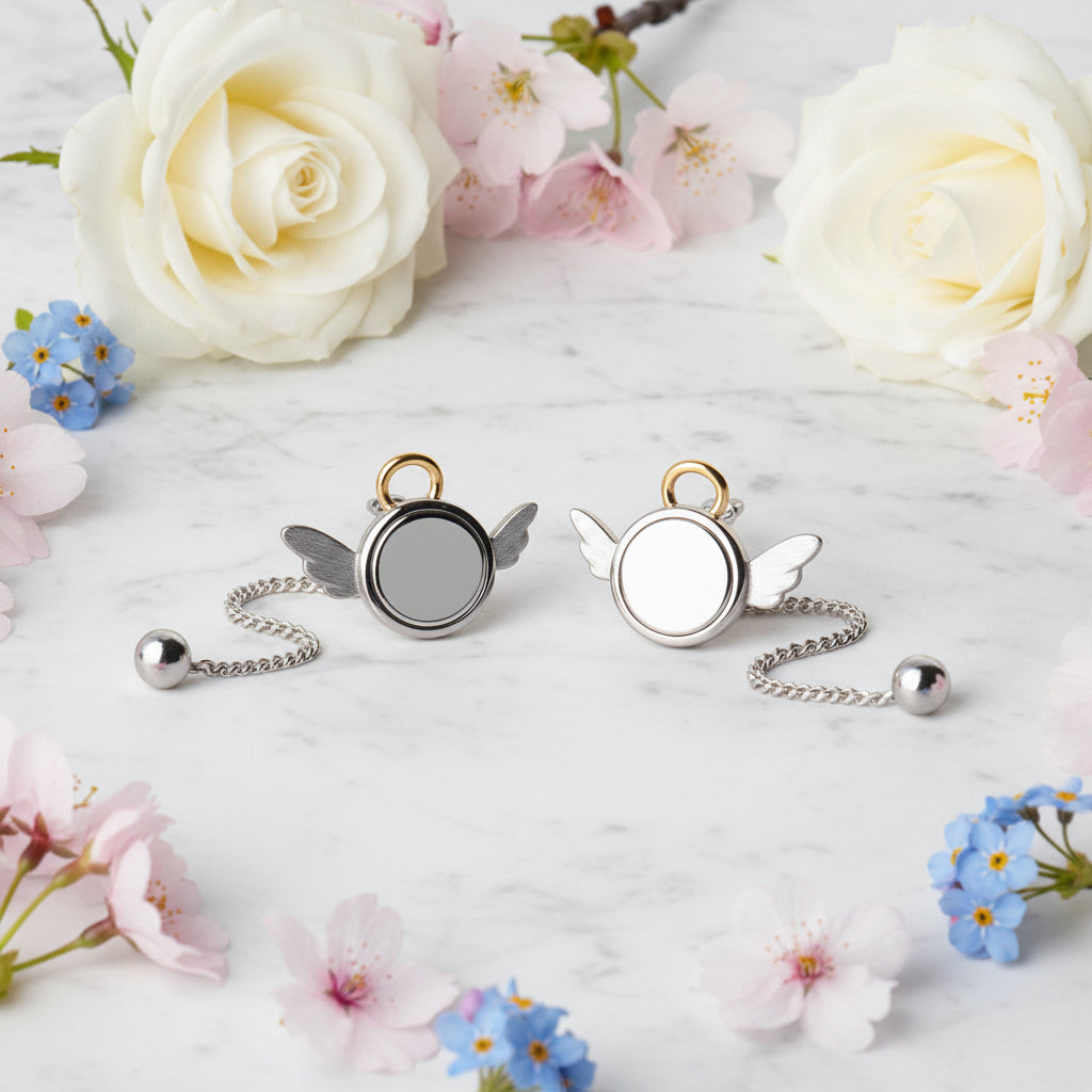 Modern Korean Little Angel Design Earrings set in 925 Pure Sterling Silver