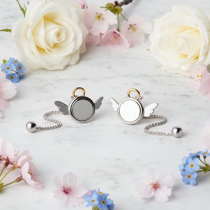 Modern Korean Inspired Guardian Angel Design Earrings set in 925 Pure Sterling Silver Capella Jewellery