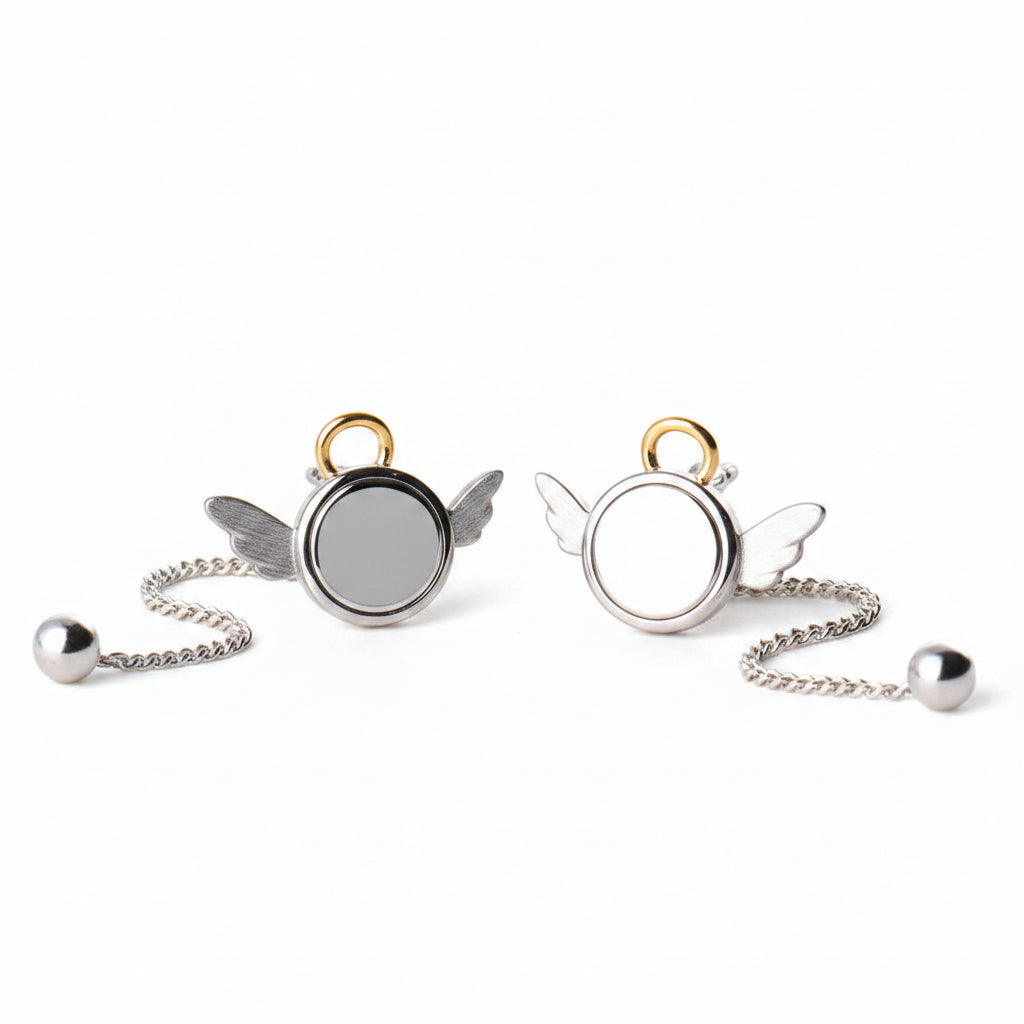 Modern Korean Little Angel Design Earrings set in 925 Pure Sterling Silver