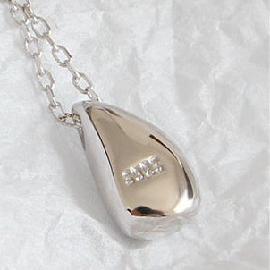 Simple Pear Drop French Design Pendant set in 18K Gold Plated 925 Sterling Silver Necklace