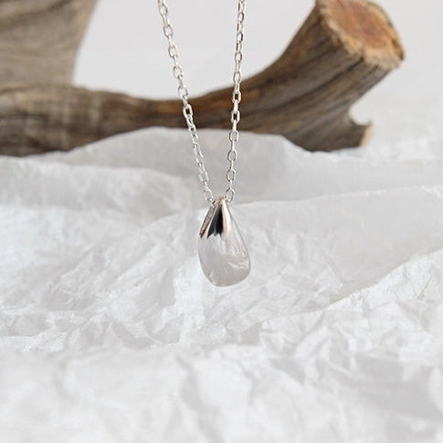 Simple Pear Drop French Design Pendant set in 18K Gold Plated 925 Sterling Silver Necklace