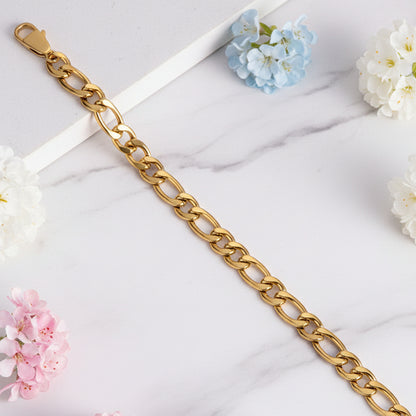 Vintage Italian Curb Chain Design Bracelet set in 18K Gold Plating Capella Jewellery