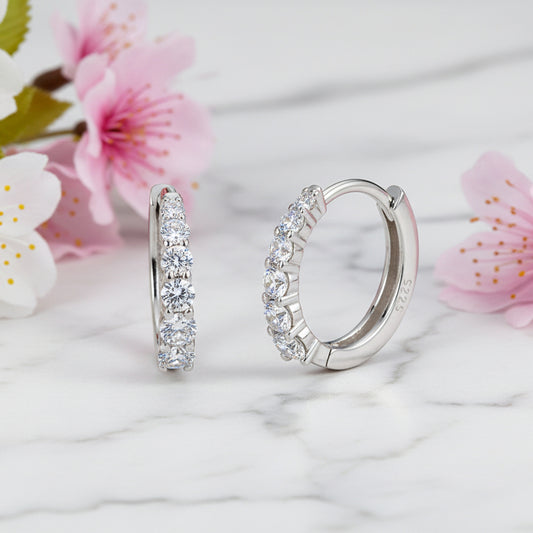 Elegant Italian Cascade 0.4 Carat Moissanite Diamond Earrings set in Platinum Plated 925 Silver (GRA)