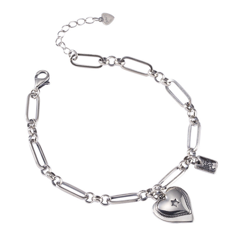 European Design Loving Heart Bracelet set in Premium 925 Sterling Silver