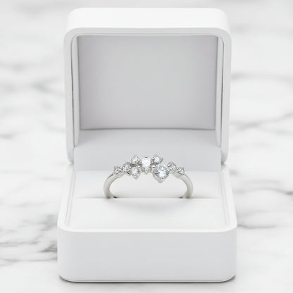 Constellation Stars 0.3 Carat Moissanite Ring set in 18K White Gold Plated 925 Silver (GRA) Capella Jewellery