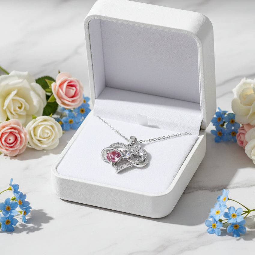 Modern Heart Pendant 1.8 Carat Moissanite Diamond Love Necklace set in 925 Silver (GRA)