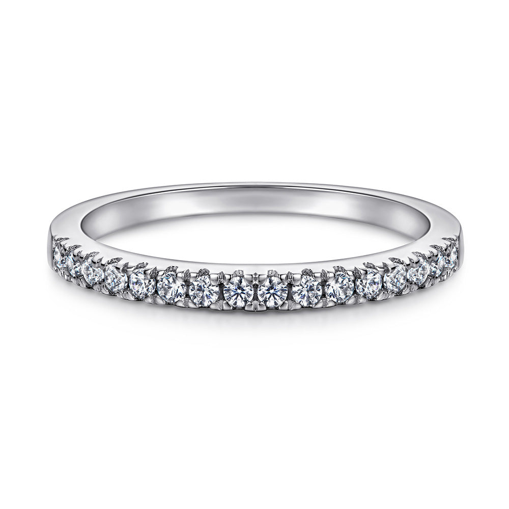 America Design Square 1.2 Carat Zircon Diamond Ring Set with 18K White Gold Plated S925 Silver