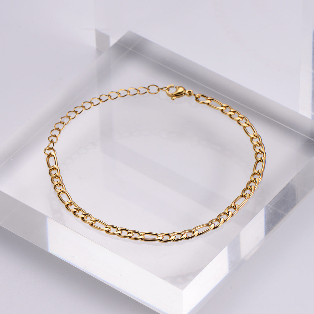 18K Gold Plated and 316 Silver Titanium Ladies Bracelet and Anklet