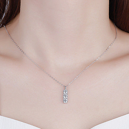 Italian Three Stones 1.5 Carat Moissanite Pendant set in Platinum Plated 925 Sterling Silver (GRA) Capella Jewellery