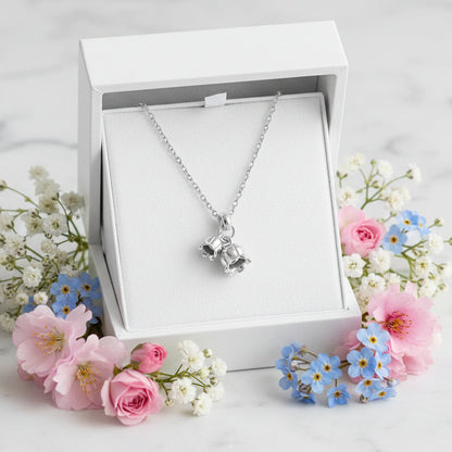 French Lily's Of The Valley Design Necklace set in 18K Gold Plated 925 Sterling Silver Capella Jewellery