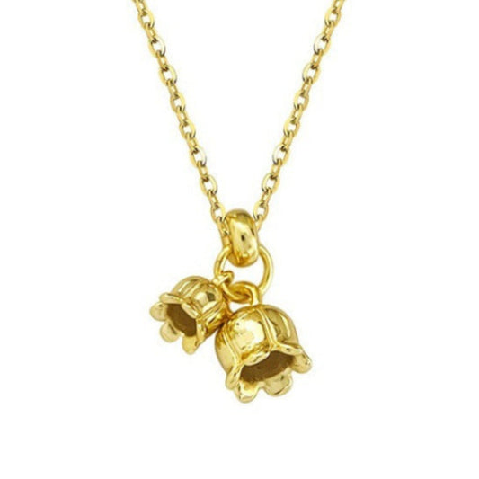 French Lily's Of The Valley Design Necklace set in 18K Gold Plated 925 Sterling Silver