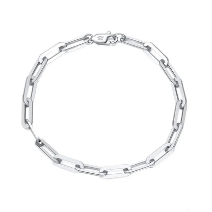 European Paper Clip Lattice Chain Design Bracelet set in 18K Gold Plated 925 Sterling Silver Capella Jewellery