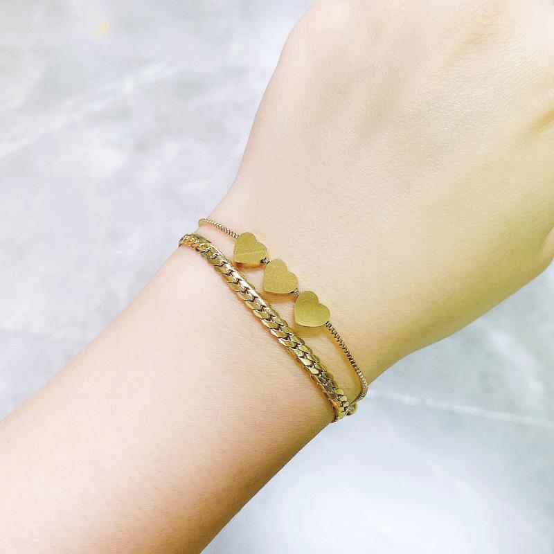 Multi-layer Winding Hand Rope Love Heart Bracelet 18K Gold Plated