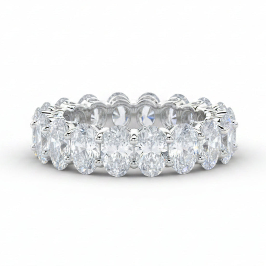 European Dove Egg Inspired Ring 18 High Carbon Diamonds set in Platinum 925 Sterling Silver