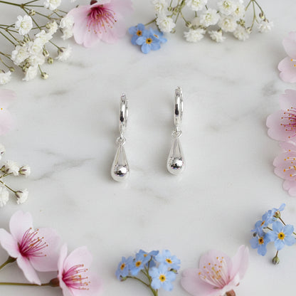 Classic European Teardrop Design Pendant Earrings set in 925 Pure Sterling Silver Capella Jewellery