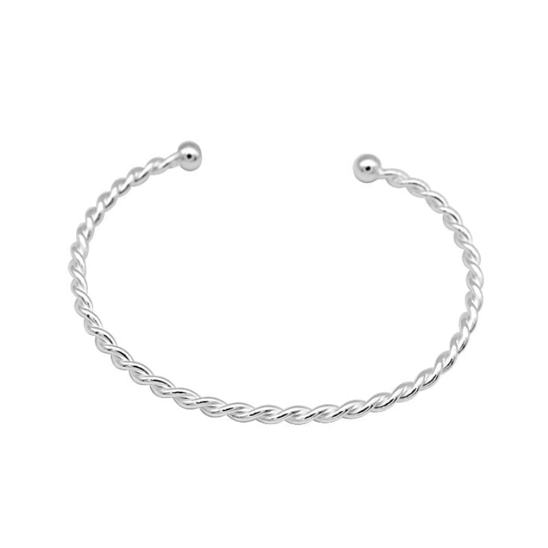 European Design Temperamental Twist Bracelet set in Pure 925 Sterling Silver
