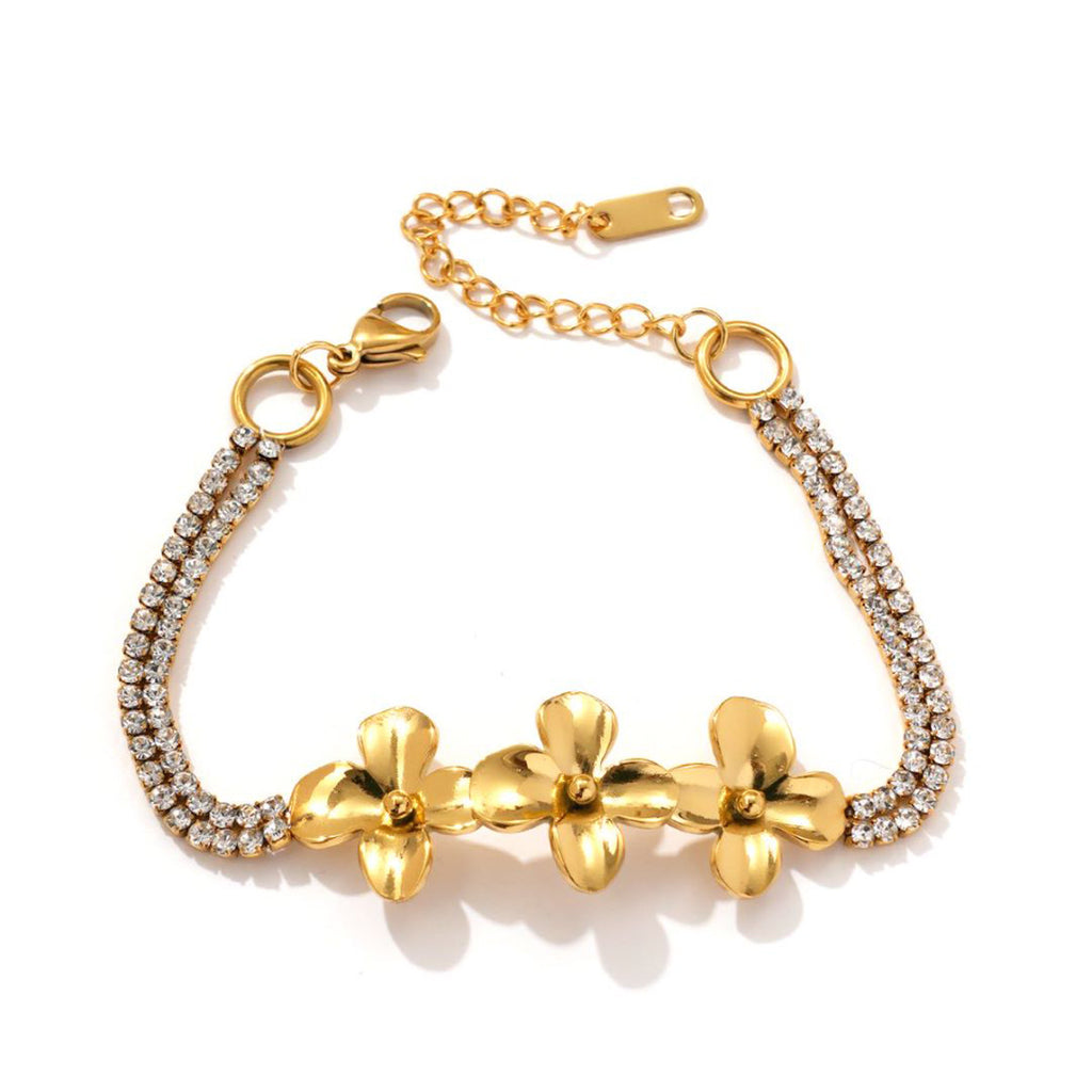 18K Gold Plated Light Luxury Flower Bracelet