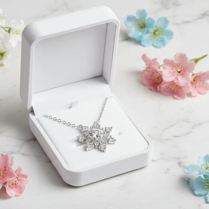 Winter Snowflake Pendent 1.8 Carat Moissanite Necklace set in 18K Gold Plated 925 Silver (GRA) Capella Jewellery
