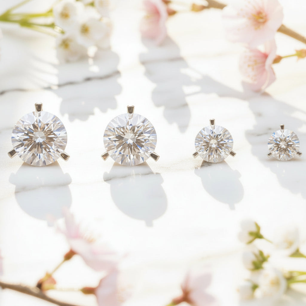 French Three-Claw 4 Carat Moissanite Earrings set in 18K White Gold Plated 925 Silver (GRA) Capella Reya pic 4
