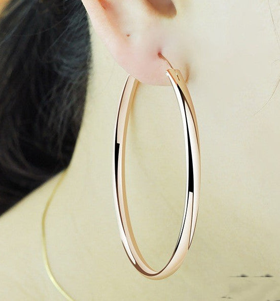 Classic Large Personality Hoop Earring set in 18K Gold Plated 925 Sterling Silver