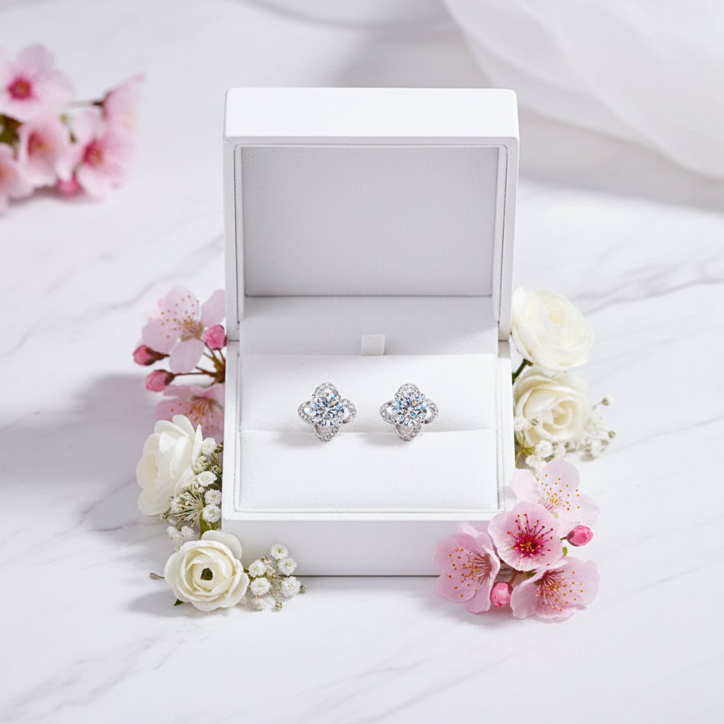Meteor Shower Inspired 1 Carat Moissanite Diamond Earrings set in Platinum 925 Silver (GRA)
