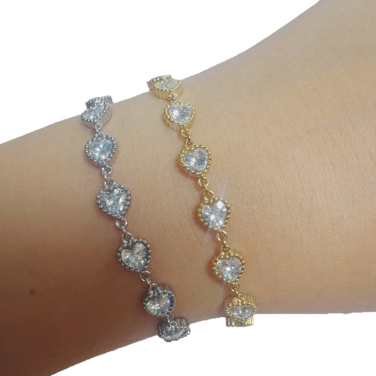 Elegant Charm Natural Zircon Gemstone Bracelet set in 18K White Gold Electroplating