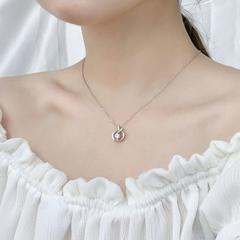 The Big Apple Inspired 0.5 Carat Moissanite Diamond Necklace set in Platinum 925 Silver (GRA)
