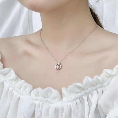 Big Apple American Inspired 0.5 Carat Moissanite Necklace set in Platinum 925 Silver (GRA) Capella Jewellery