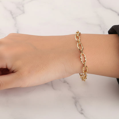 American Hip Hop Inspired Bold Design Bracelet set in 18K Gold Plated 925 Sterling Silver Capella Jewellery