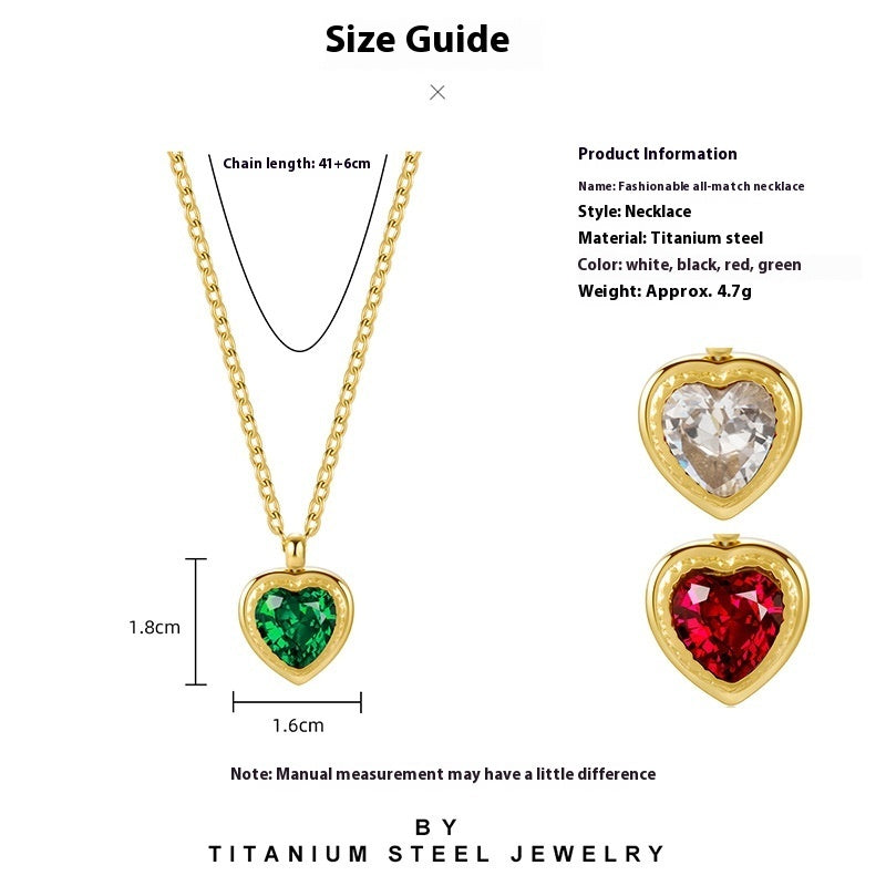 18K Gold Plated Jacinth Peach Heart Necklace