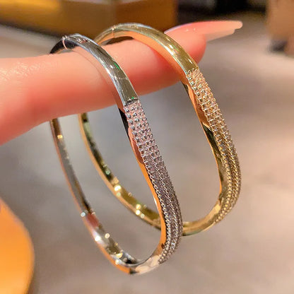 Fashionable Italian Wave Micro Inlaid Natural Zircon Gemstone Bracelet set in 18K Gold Plating Capella Jewellery