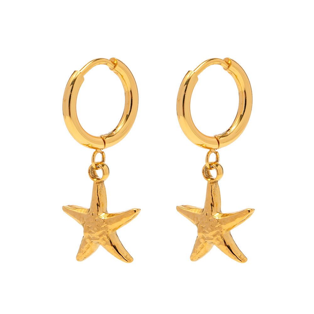 18K Gold Plated Starfish Pendant For Women All-match