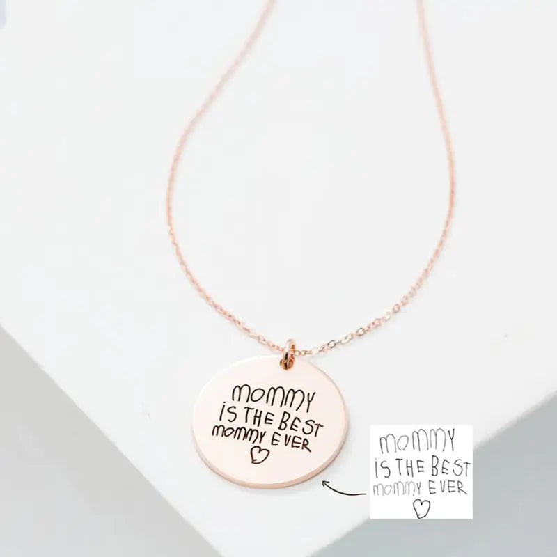 Personalized Round Pendant Necklace in Rose Gold (14K)