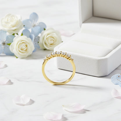 Four Leaf Clover Pavé Micro 0.6 Carat Moissanite Ring set in 18K Gold Plated 925 Silver (GRA) Capella Jewellery