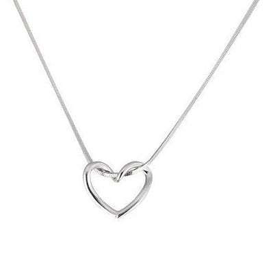 European Silver Heart Design Necklace Set in 18K White Gold plated 925 Sterling Silver