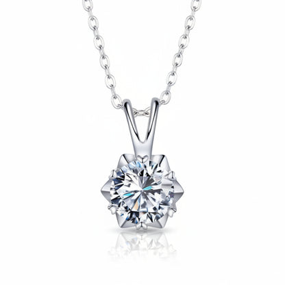 Snowflake Moissanite Earrings/Necklace/Bracelet set in 18K White Gold Plated 925 Silver (GRA) Capella Reya pic 11