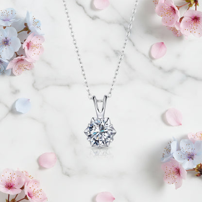 Snowflake Moissanite Earrings/Necklace/Bracelet set in 18K White Gold Plated 925 Silver (GRA) Capella Reya pic 10