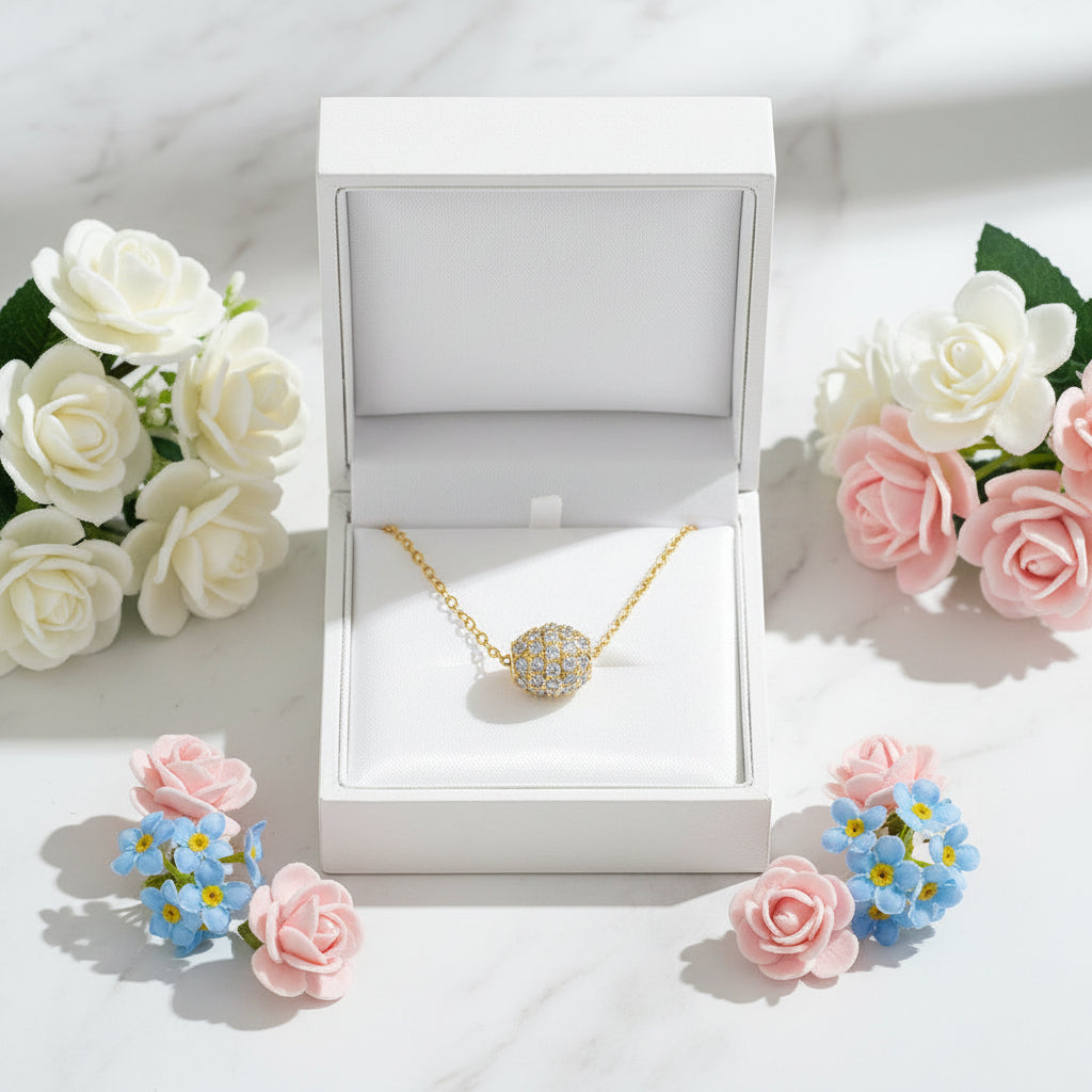 Golden Barrel Micro Inlay Moissanite Diamond Pendant set in 18K Gold Plated 925 Silver