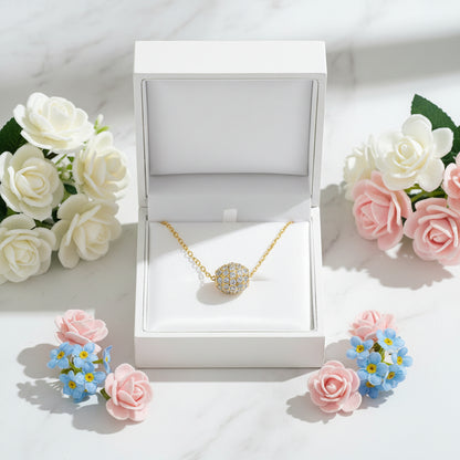 Golden Barrel Micro Inlay Moissanite Pendant set in 18K Gold Plated 925 Silver Capella Jewellery