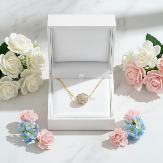 Golden Barrel Micro Inlay Moissanite Diamond Pendant set in 18K Gold Plated 925 Silver