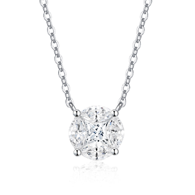 Japanese 1.6 Carat Moissanite Diamond Necklace set in 18K White Gold Plated 925 Silver (GRA)