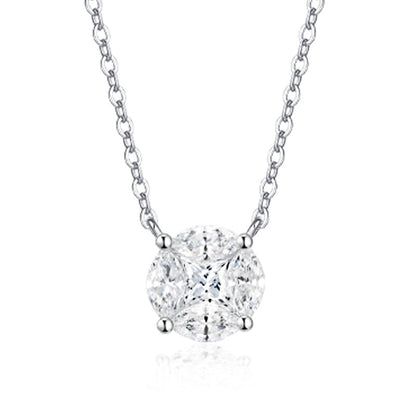 Japanese Solitaire 1.6 Carat Moissanite Necklace set in 18K White Gold Plated 925 Silver (GRA) Capella Jewellery