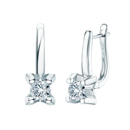 Italian Inspired 1 Carat Moissanite Earrings set in 18K White Gold 925 Sterling Silver (GRA) Capella Reya main image