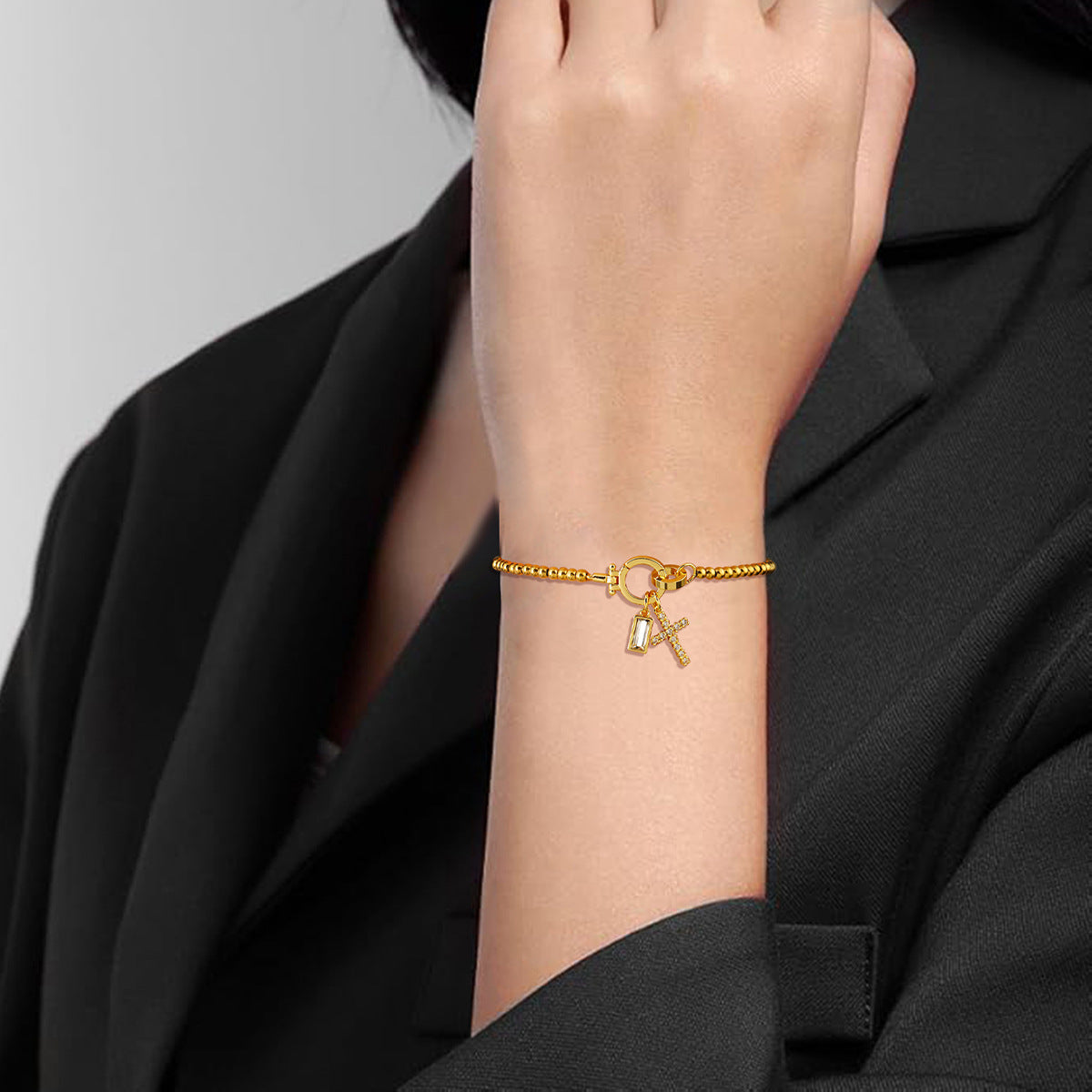 18K Gold Plated Moon Stone Love Knot Bracelet